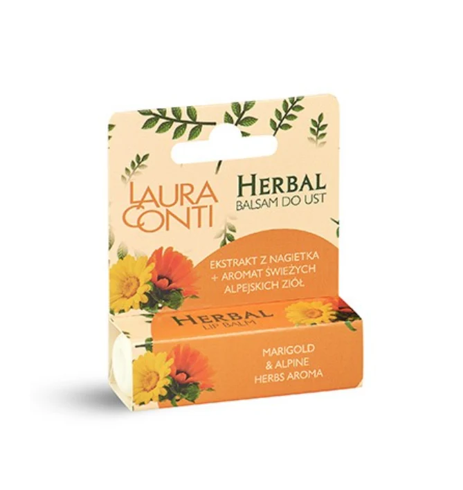 Balsam de buze hranitor cu extract de galbenele si ierburi alpine 4,8g Herbal Laura Conti