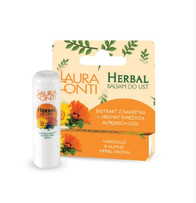 Balsam de buze hranitor cu extract de galbenele si ierburi alpine 4,8g Herbal Laura Conti - Image 2