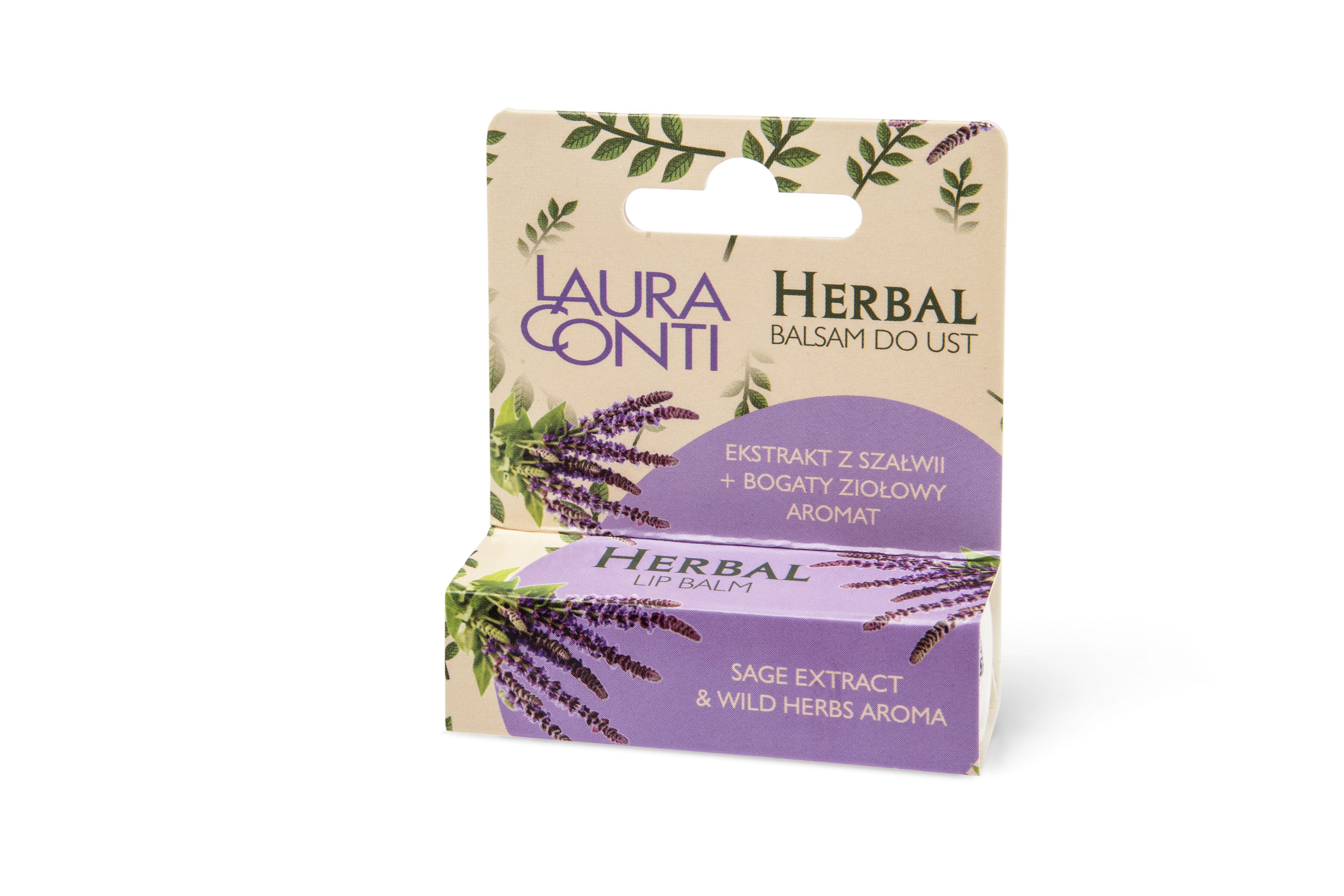 Balsam de buze pe baza de plante cu extract de salvie 4,8 g Herbal Laura Conti - Image 2