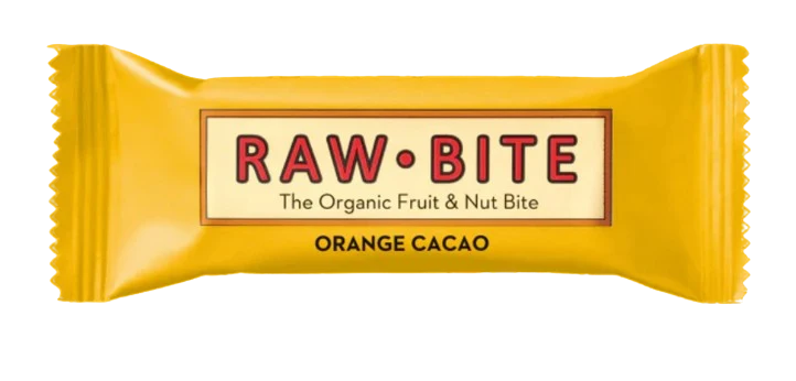 Baton fara gluten, fara zahar orange cacao bio 50g Raw Bite