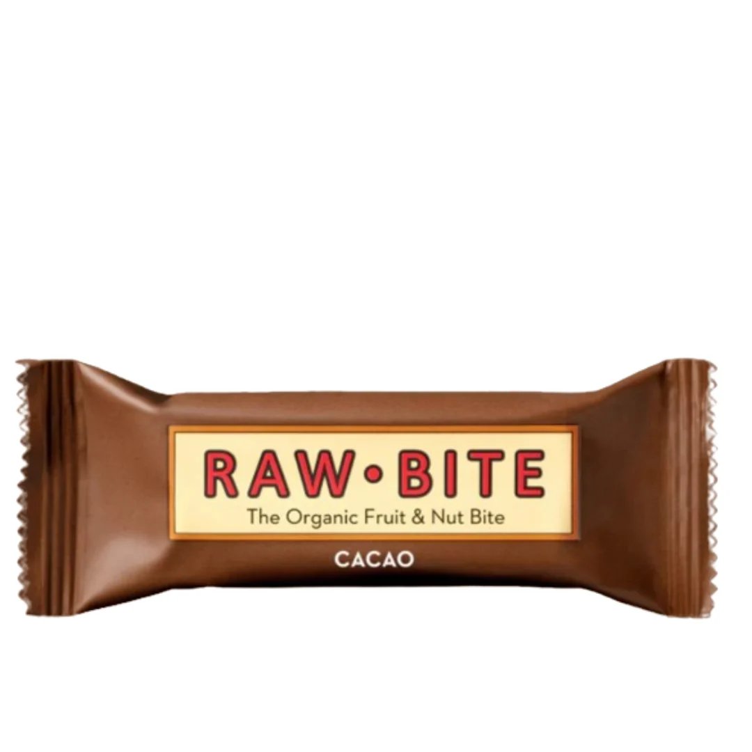 Baton fara gluten, fara zahar raw cacao bio 50g Raw Bite