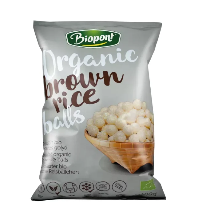 Bilute din orez brun bio, usor sarate, fara gluten 100g Biopont