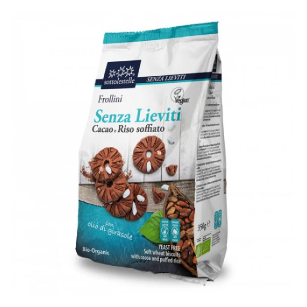 Biscuiti vegani cu cacao si orez bio 350g Sottolestelle
