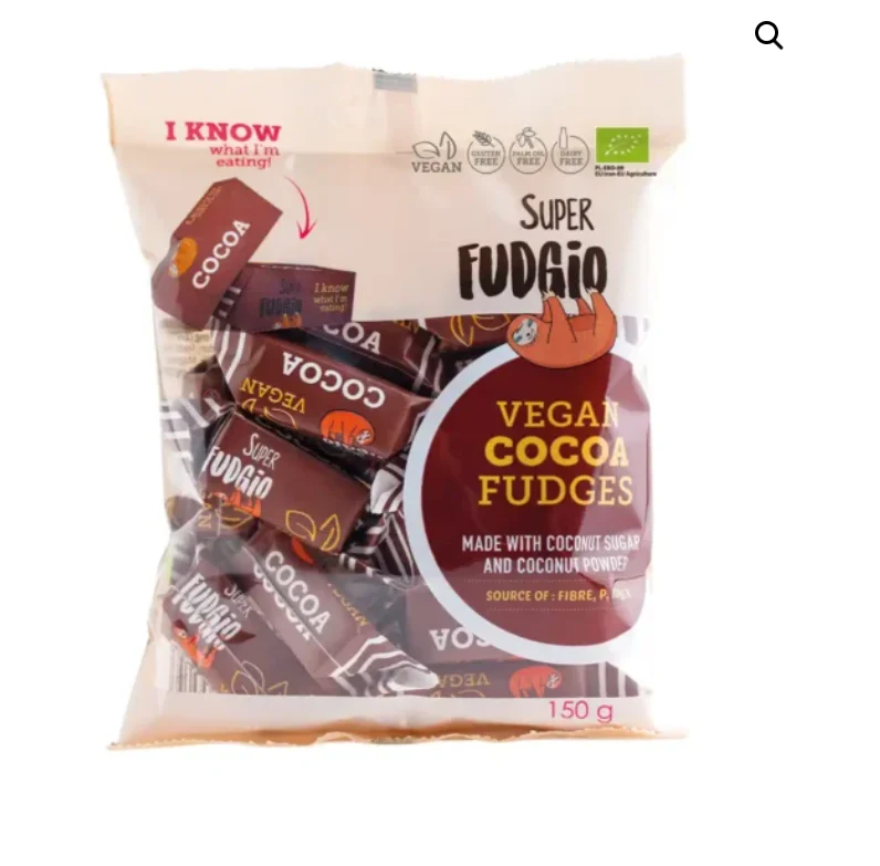 Caramele cu aroma de cacao bio fara gluten 150g Super Fudgio