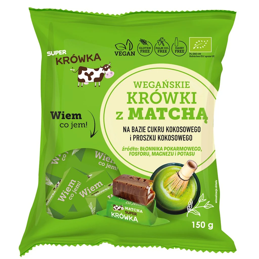 Caramele cu Matcha fara lactoza, fara gluten Bio 150g Super Fudgio