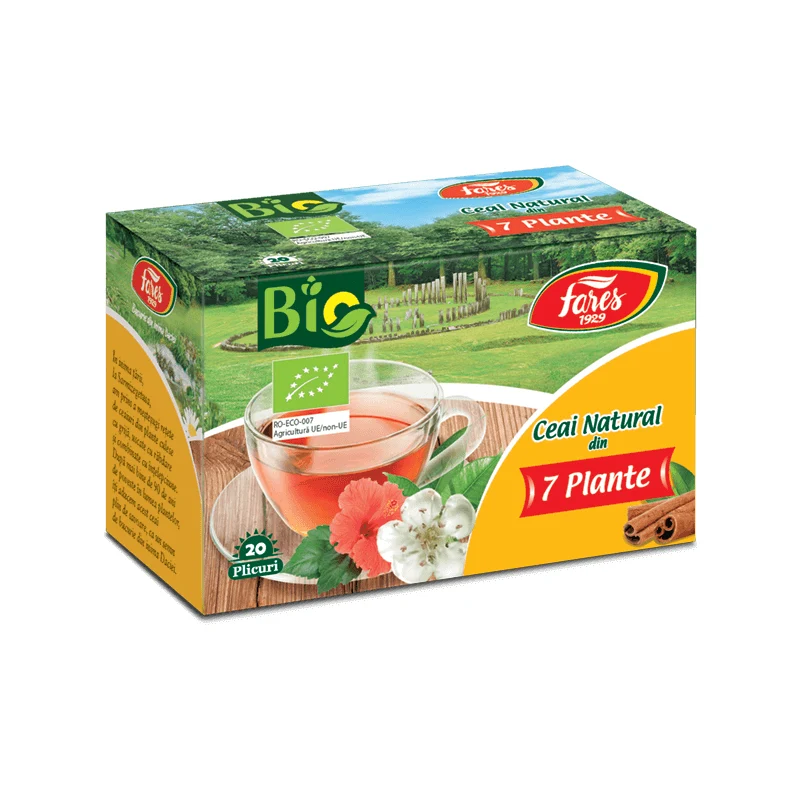 Ceai natural din 7 plante bio 20dz Fares