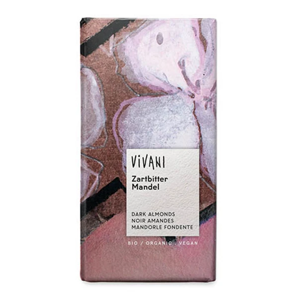 Ciocolata neagra cu migdale bio 100g Vivani