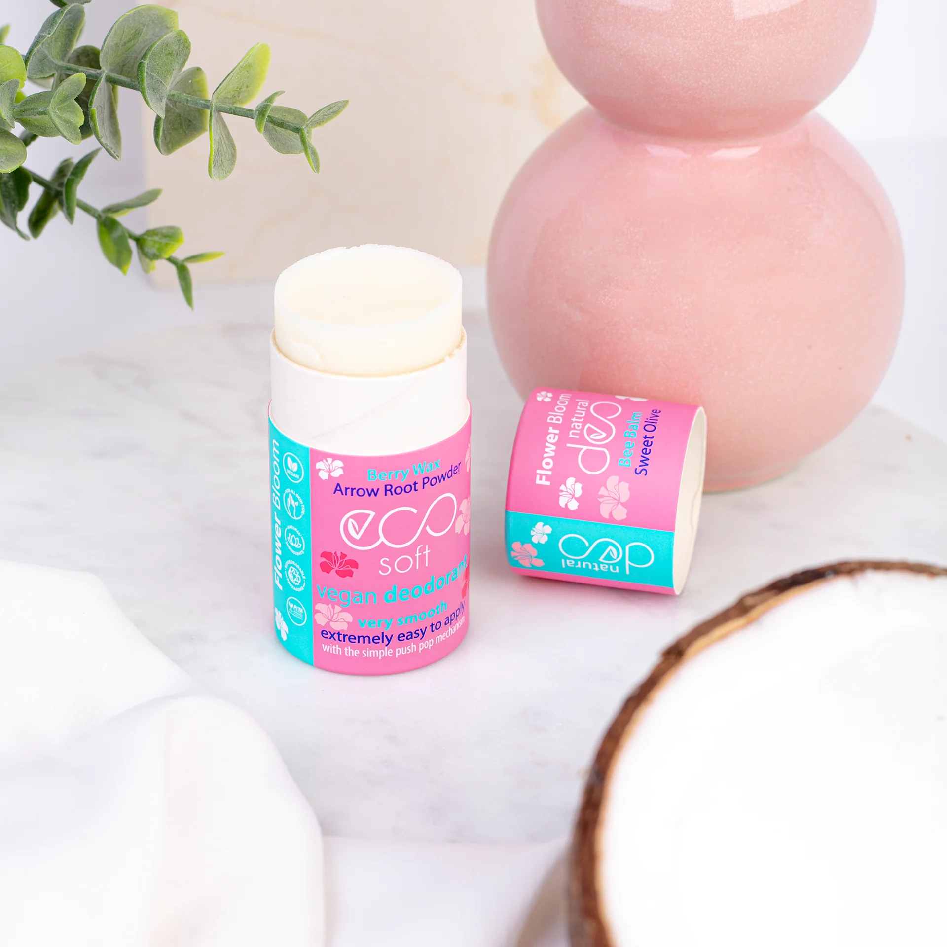 Deodorant stick  Flower Bloom cu bergamota si masline dulci 50ml Eco Soft - Image 3