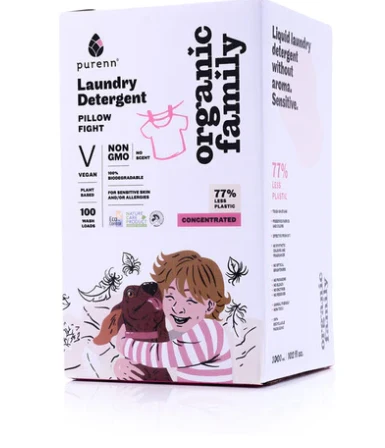 Detergent Bio Lichid pentru Rufe fara parfum pillow fight 3l Purenn
