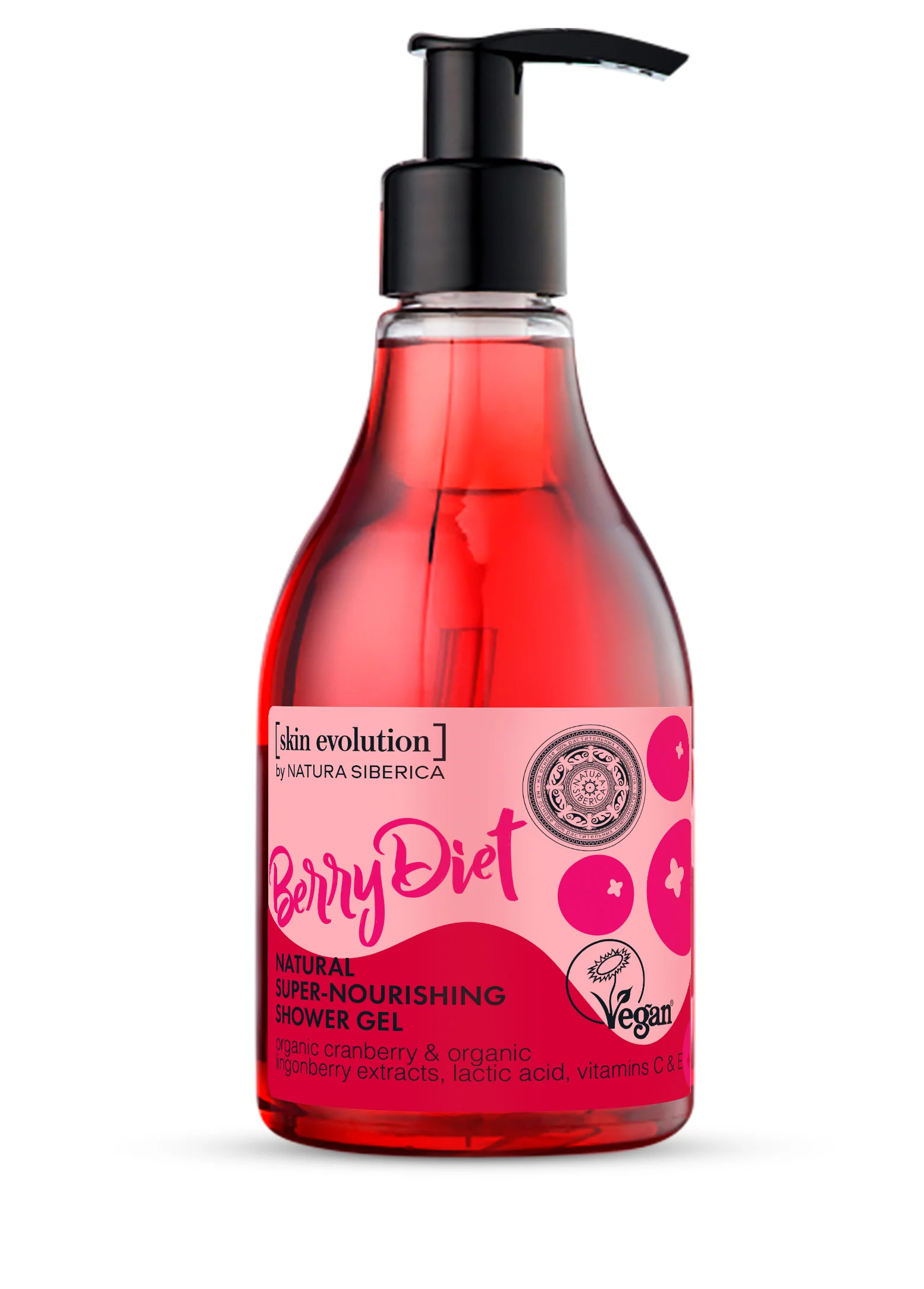 Gel de dus nutritiv cu fructe de padure 260ml Natura Siberica