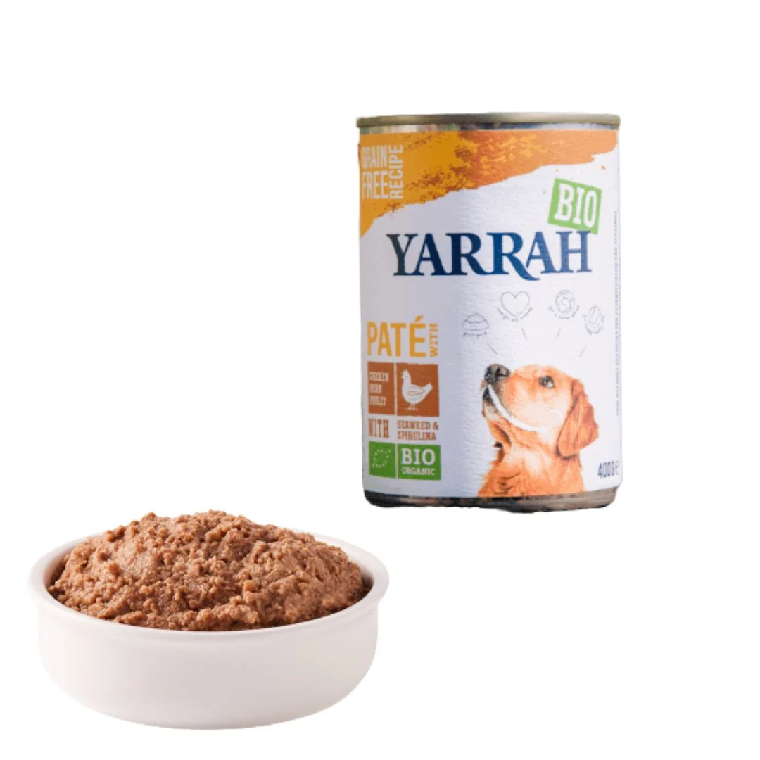 Hrana umeda bio pentru caini cu pui alge si spirulina 400g Yarrah - Image 2