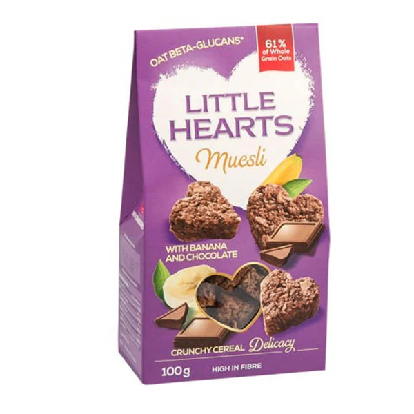 Little Hearts cu Banane si Ciocolata 100g SanoVita