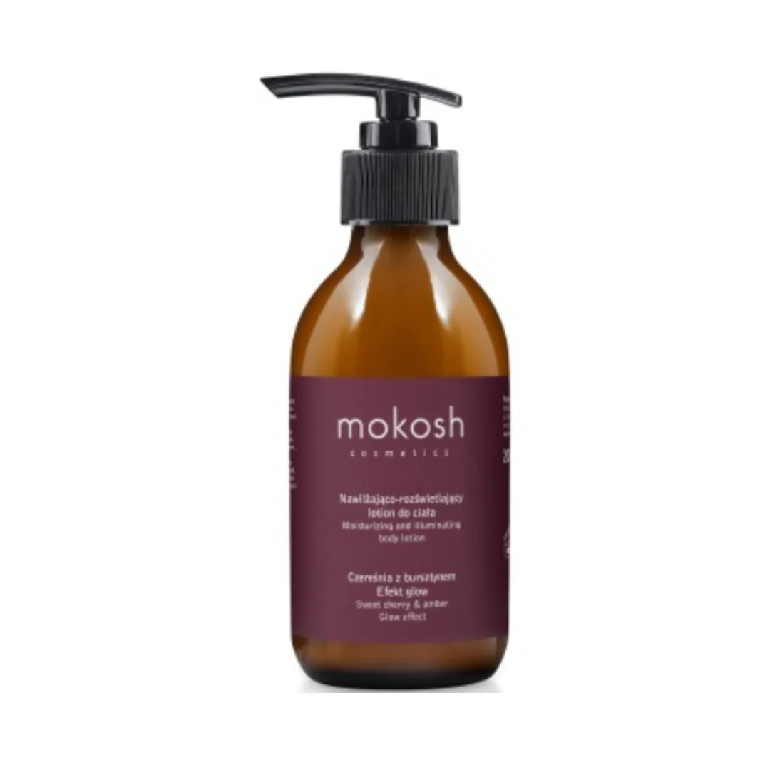 Lotiune de corp hidratanta si iluminatoare cu aroma de cirese dulci & chihlimbar - 200 ml Mokosh