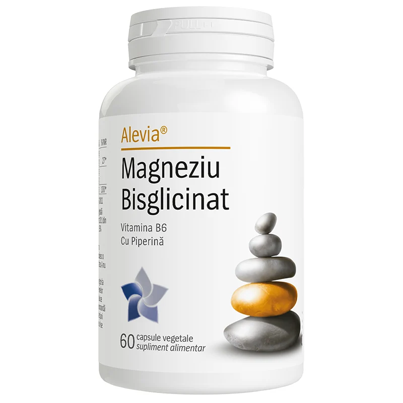 Magneziu Bisglicinat cu Vitamina B6 si Piperina 60cps Alevia