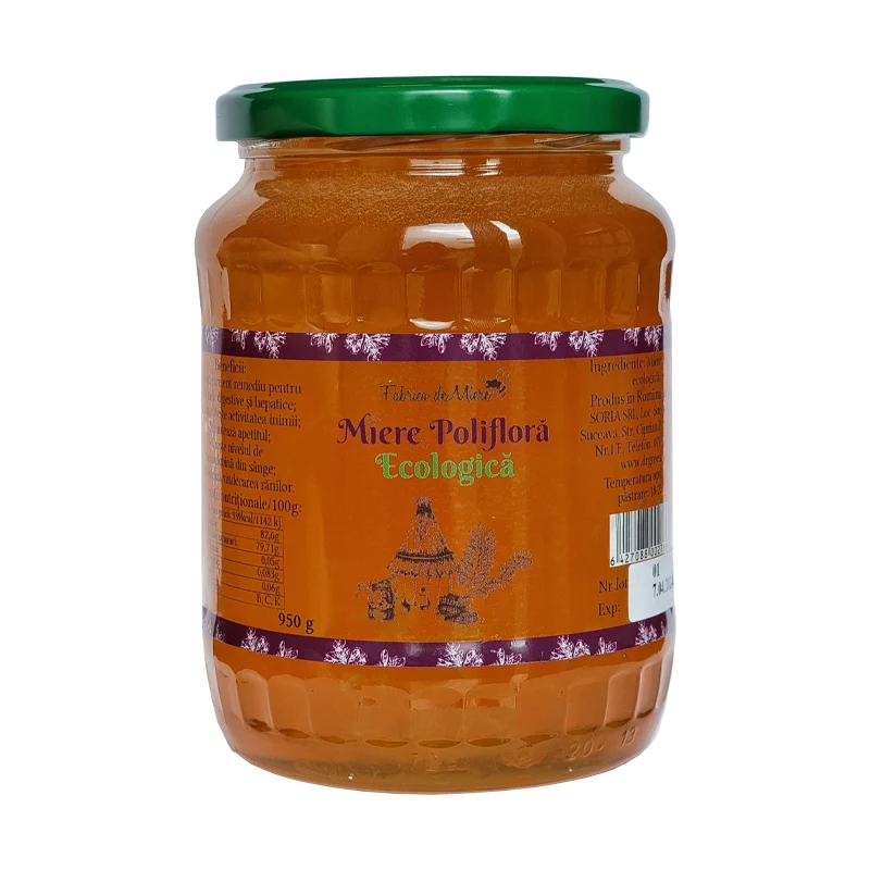 Miere poliflora ecologica 950g Fabrica de Miere