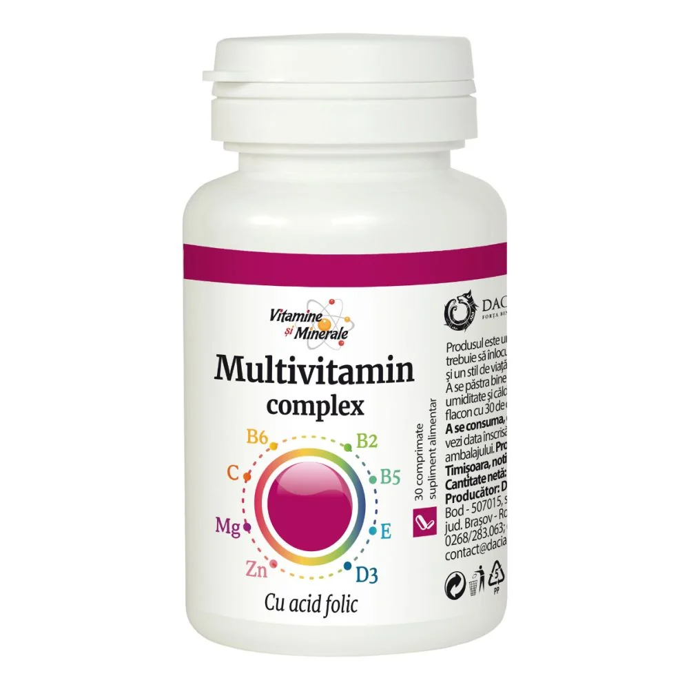 Multivitamin Complex cu Acid Folic 30cpr Dacia Plant