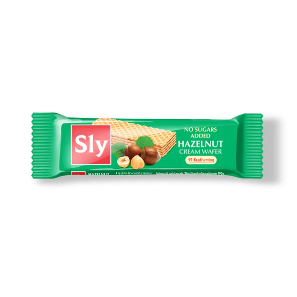 Napolitane cu crema de alune fara zahar 20g Sly Sweet Safe