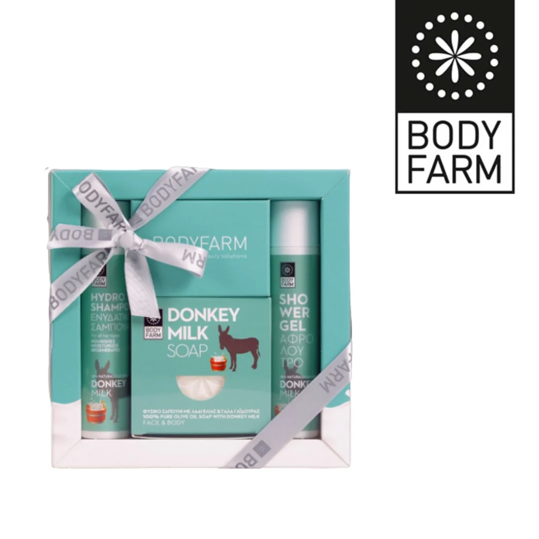 Pachet cadou sapun + sampon + gel de dus cu lapte de magarita Body Farm - Image 2