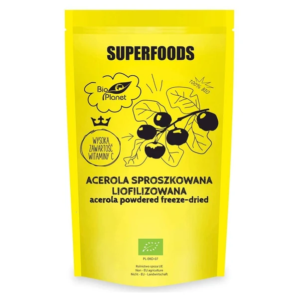 Pulbere din fructe de acerola liozilizate 100g BioPlanet