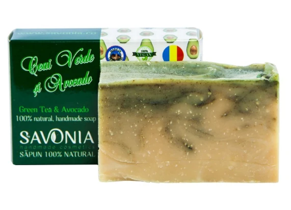 Sapun natural ceai verde si avocado 90g Savonia
