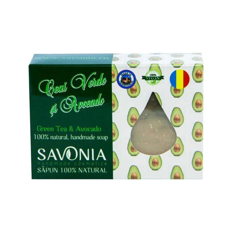 Sapun natural ceai verde si avocado 90g Savonia - Image 2