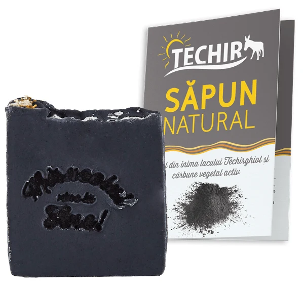 Sapun natural detoxifiant si hidratant cu namol si carbune activ 120g Techir