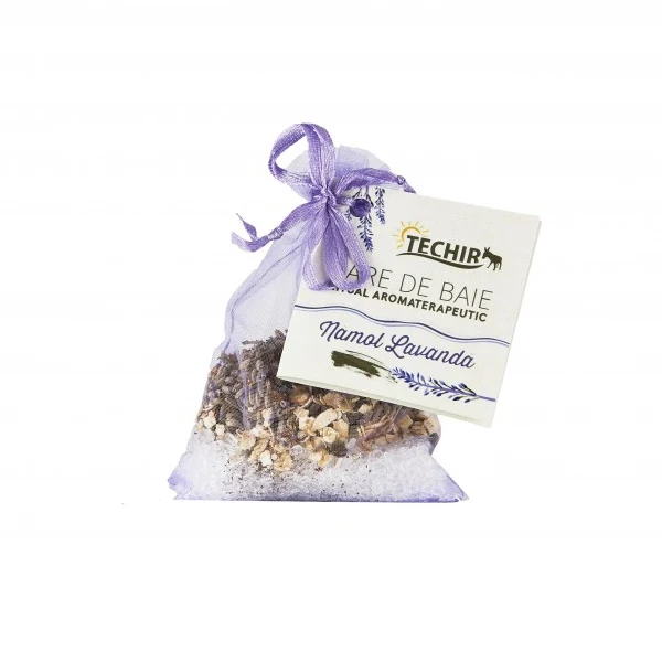 Sare de baie ritual aromaterapeutic cu namol si lavanda 100g Techir
