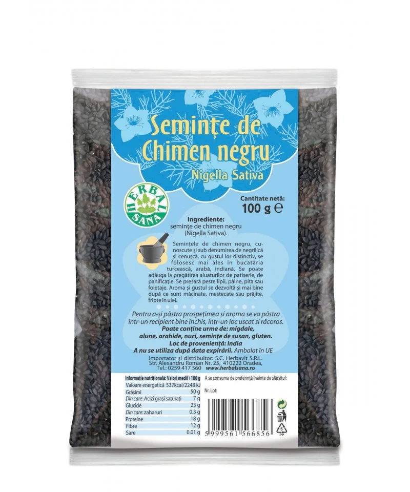 Seminte chimen negru 100g Herbavit