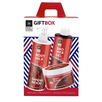 Set Santal Gel dus 250ml + Lapte Corp 250ml + Scrub Corp 200ml BodyFarm